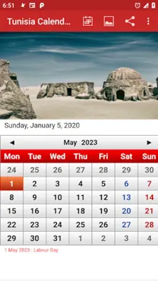 Tunisia Calendar 2020 android App screenshot 0